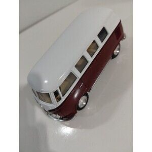 Kinsmart Die Cast 1:32 Maroon & White 1962 Volkswagen (VW) MicroBus Classic Car